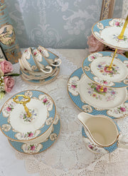 レア!【マイヨット】2/3段アフタヌーンティースタンド /  3点セット(カップ1個、ソーサー1枚、小皿1枚) / ミルクジャグ